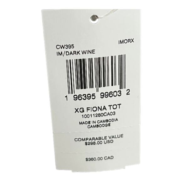 COACH FIONA ZIP TOP TOTE BAG PURSE IN CROSSGRAIN LEATHER DARK WINE & GOLD NEW! - Picture 15 of 16